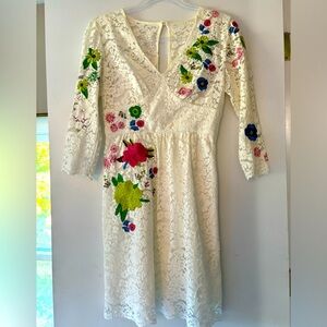 Tracy Reese Anthropologie lace floral pattern dress, excellent condition.